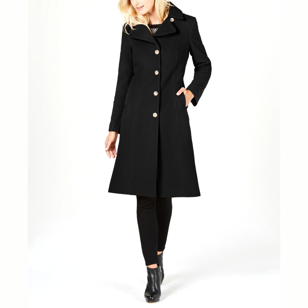 ⬇️$295 Anne Klein Black Wool Cashmere Blend Coat